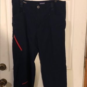 Men’s navy blue and red Patagonia hiking pants